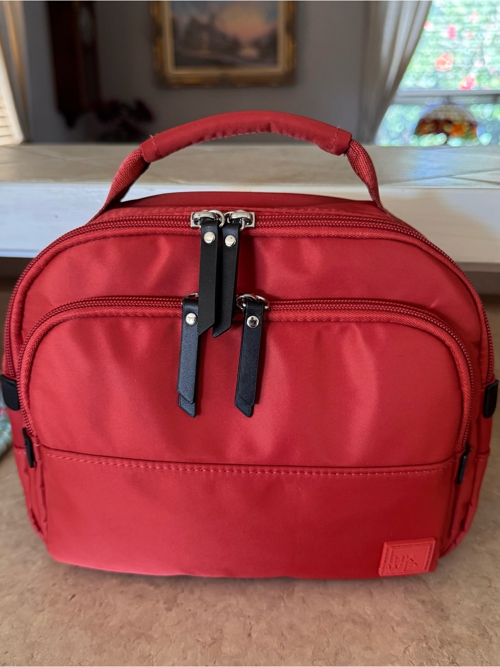 IHKWIP Top Notch Top Handle Bag with Dual-Zip Compartments